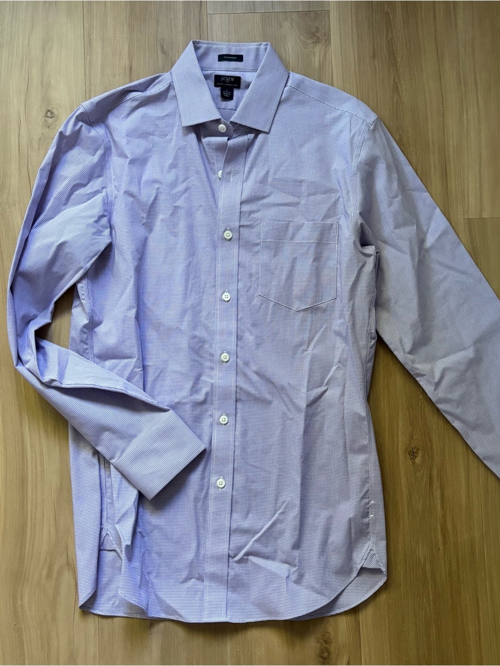 J Crew Thompson Lavender Micro-Check Dress Shirt